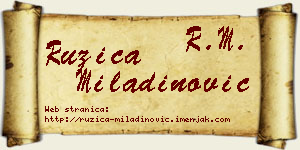 Ružica Miladinović vizit kartica